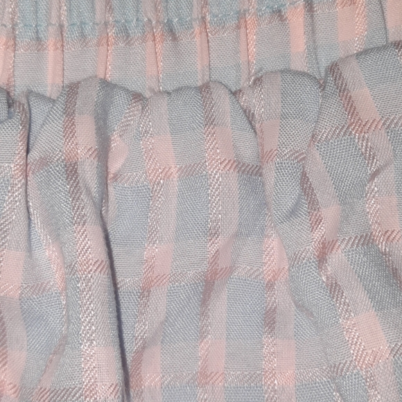 PETAL & PUP Gingham Skirt Faux Wrap Blue Pink Cotton Flowy Maxi 12 L XL - Picture 2 of 5